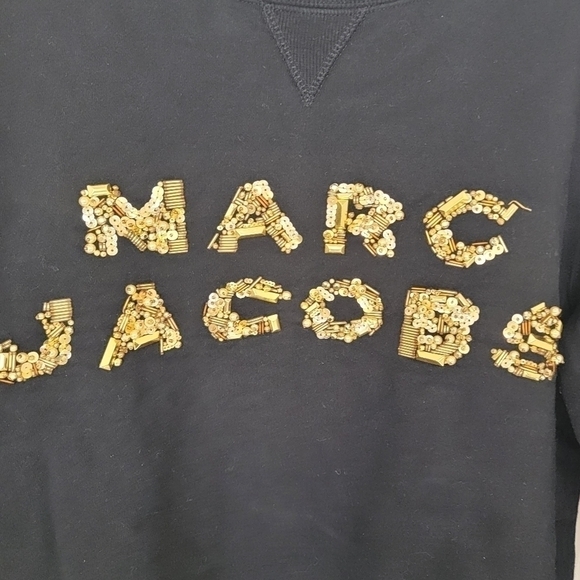 Marc Jacobs Beaded Logo Crewneck Sweatshirt Size XL - Picture 3 of 6